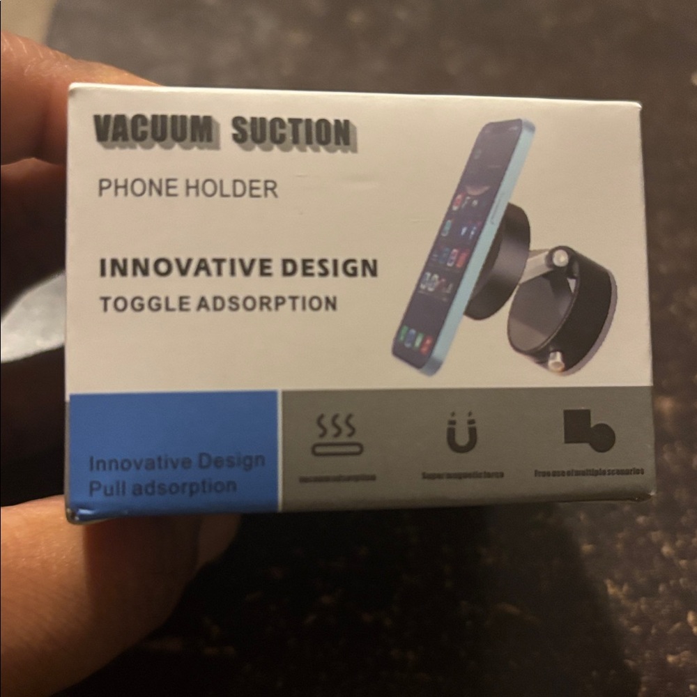 Black Vacuum Suction Phone Holder